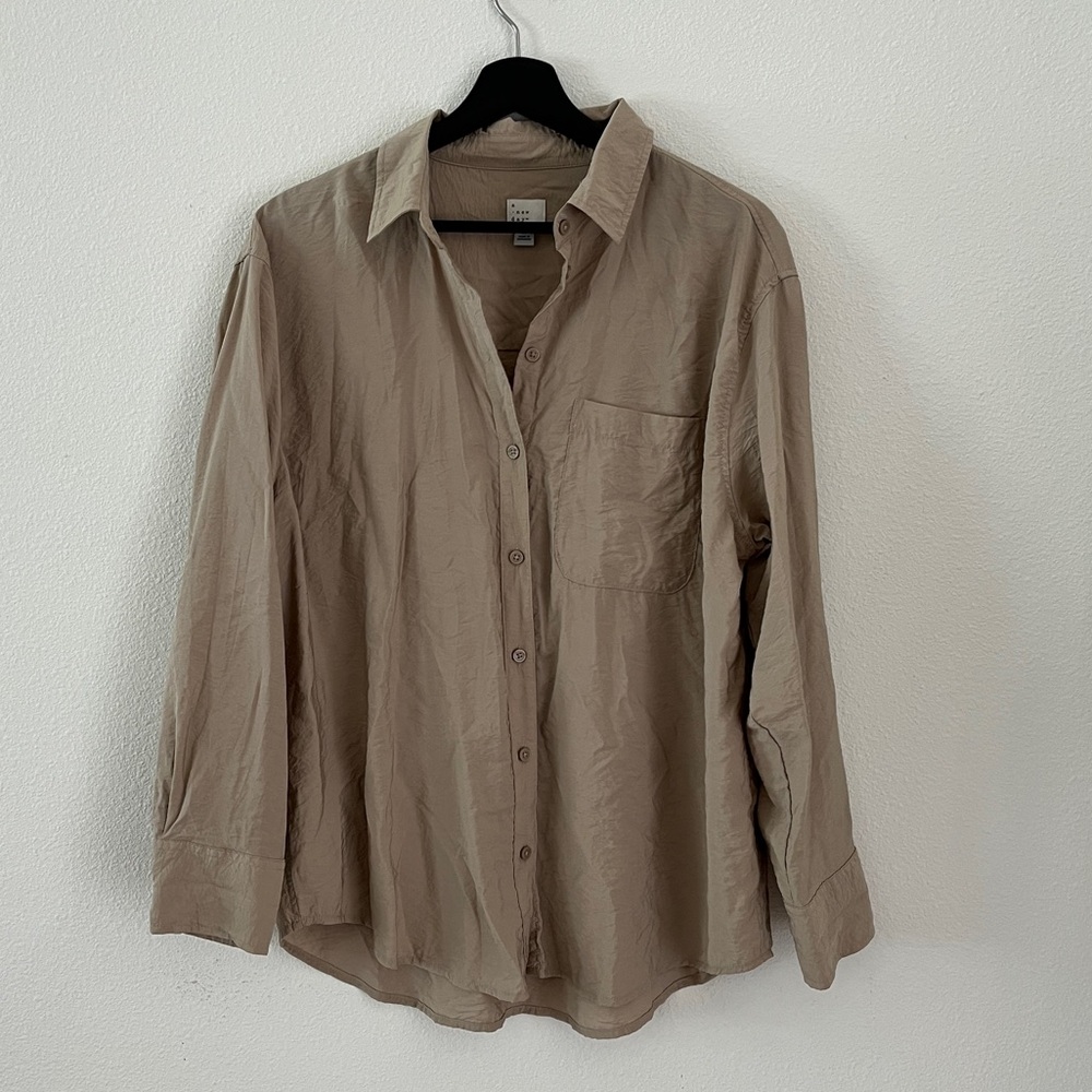 Beige button down